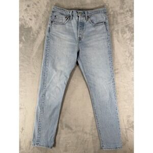 Levi's‎ 501 S Jeans Women 27x28 Blue Denim Light Wash Button Fly